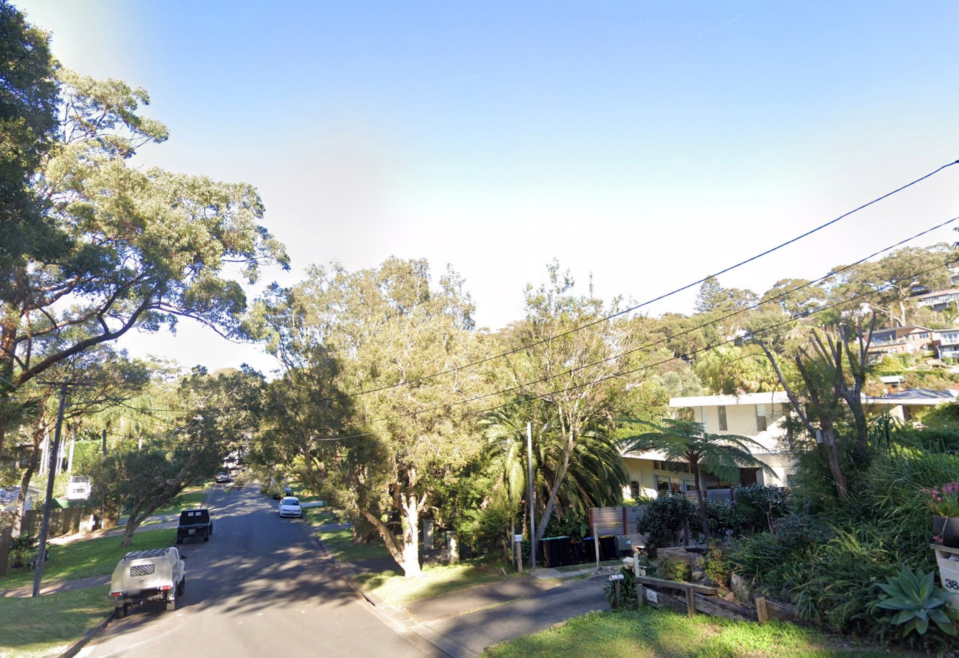 Nullaburra Road, Newport NSW, a quiet tree-lined residential street on the suburb's western hillside
